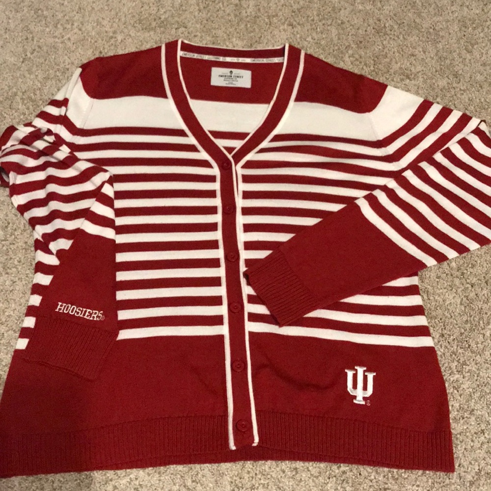 Indiana University (IU) candy stripe cardigan